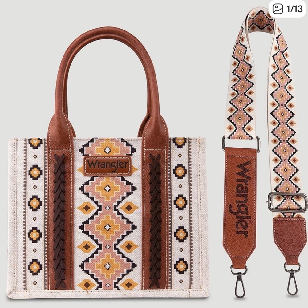 Wrangler Southwestern Print Cros Body Canvas Mini Tote